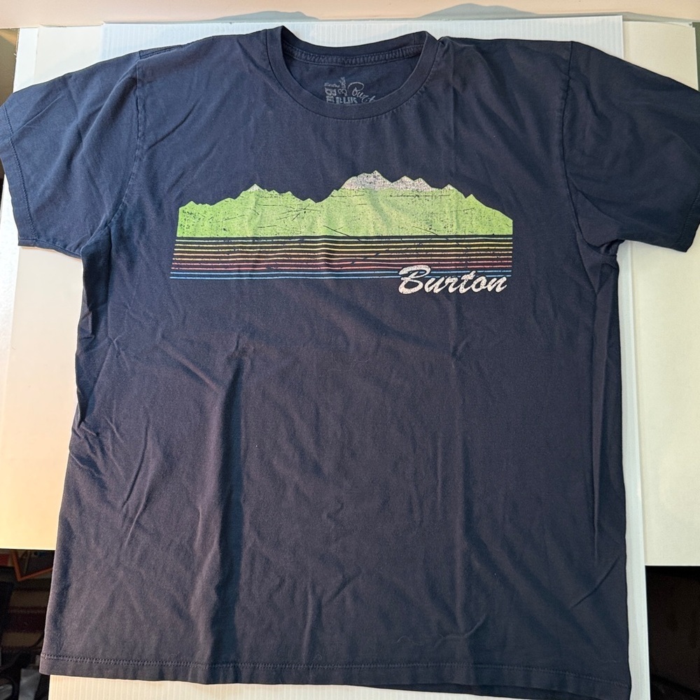 Burton Blue T-Shirt with Mountain Graphic